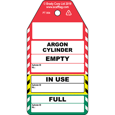 Argon Cylinder - 3 part tag