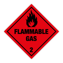 Farlig Gods skilt Flammable Gas kl. 2 fareseddel Aluminium 300 x 300 mm