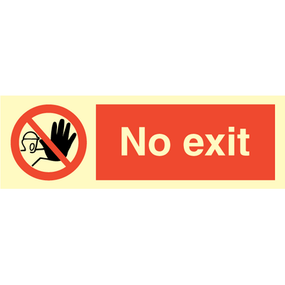 No exit, 100 x 300 mm