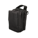 Sort bæltetaske som kan side i bælte måler kun 12 x 9 x 8 cm