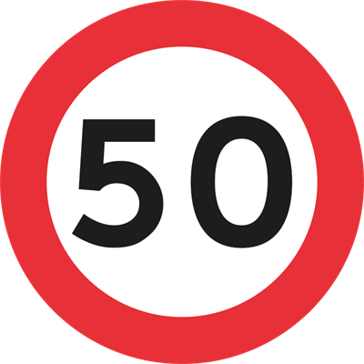 Lokal hastighedsbegrænsning C 55 forbudstavle - Ø 700 mm 2-sidet