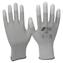 ESD handsker. Antistatiske, strikkede handsker. PU dyppede fingre. kan bruges på touchscreens ATEX EN 1630