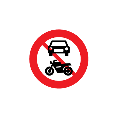 Bil, Motorcykel, Traktor og Motorredskab forbudt C 22,1 forbudstavle