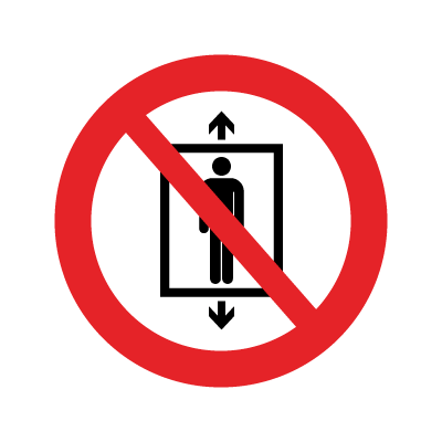 Brug af elevator forbudt Aluminium