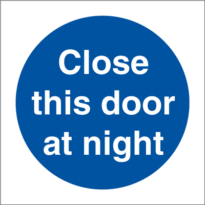 Close this door at night 150x150 mm