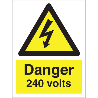 Danger 240 Volts 200x150 mm