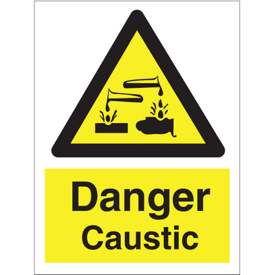 Danger Caustic 200x150 mm