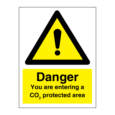 Danger You are entering a CO2 protected area 200x150 mm