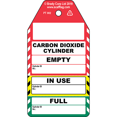 Carbon Dioxide Cylinder - 3 part tag