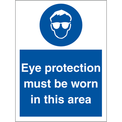 Eye protection must be worn 200 x 150 mm