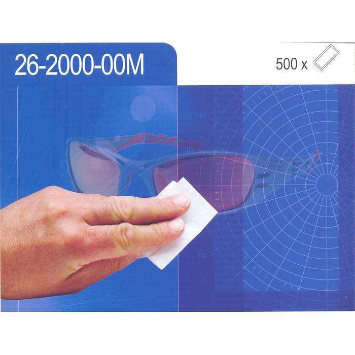 3M aftørringsservietter, Renseservietter til visirer og briller, kan ophænges på lodret flade, i dispenser, 26-2000-00M