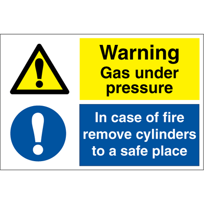 Warning gas under pressure 200 x 300 mm