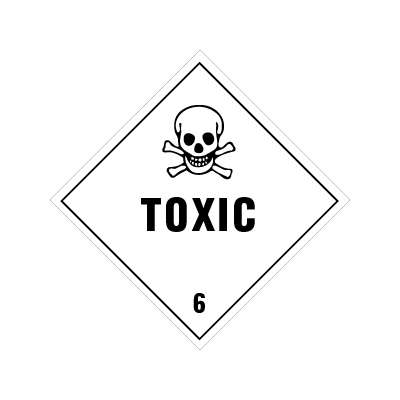 Toxic/poison kl. 6 fareseddel 250 x 250 mm