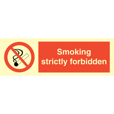 Smoking strictly forbidden 100 x 300 mm