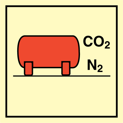 CO2/ nitrogen bulk installation Efterlysende selvklæbende 150x150 mm