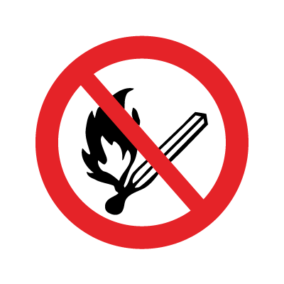 Rygning og åben ild forbudt Aluminium