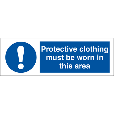 Protective clothing must be 100 x 300 mm