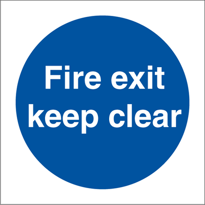 Fire exit keep clear, 150 x 150 mm