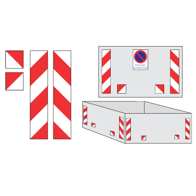 Containerafmærkning Sæt rød/hvid