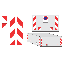 Containerafmærkning Sæt rød/hvid