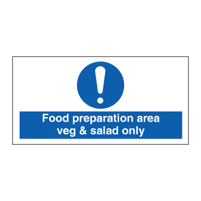 Food preparation area - veg &amp; salad only, 100 x 200 mm