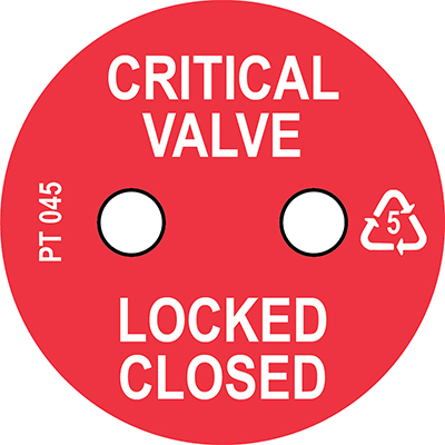 Critical Valve Locked CLOSED tag