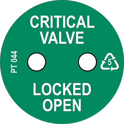 Critical Valve Locked OPEN tag