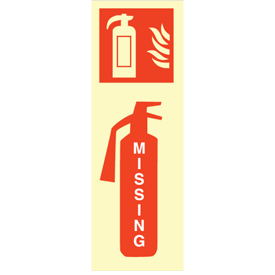 Missing extinguisher 200 x 80 mm