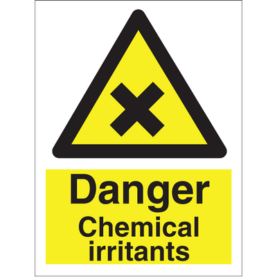 Danger chemical irritants, selvklæbende folie 200x150mm
