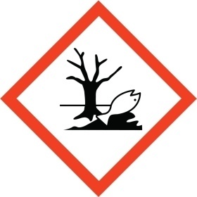 Miljøfarlig 100×100 mm, faresymbol,selvklæbende skilt rulle a 250 stk