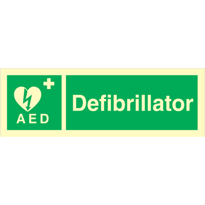 Defibrillator efterlysende selvklæbende 100x300 mm