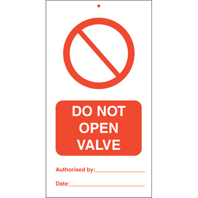 Do not open valve (pk. a´· 10 stk.) 140x75 mm