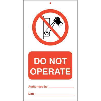 Do not operate (pk. a' 10 stk.) 140x75 mm
