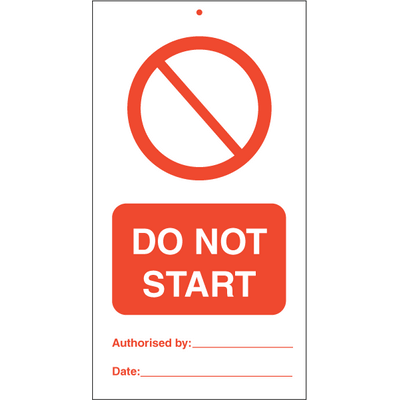 Do not start (pk. a´· 10 stk.) 140x75 mm