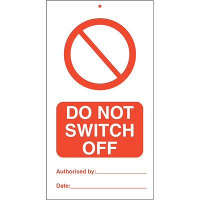 Do not switch off (pk. a´· 10 stk.) 140x75 mm