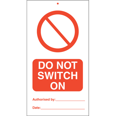 Do not switch on (pk. a´· 10 stk.) 140x75 mm