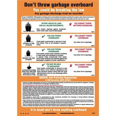 Don't throw garbage overboard 297x210 mm