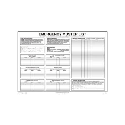 Emergency Muster List 420x297 mm