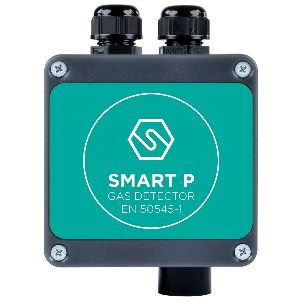 SMART P - P1 og P2 gasdetektor for gasdetektering i parkeringshuse, CO, NO2 og benzindampe