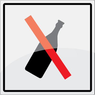 Flasker forbudt - symbol