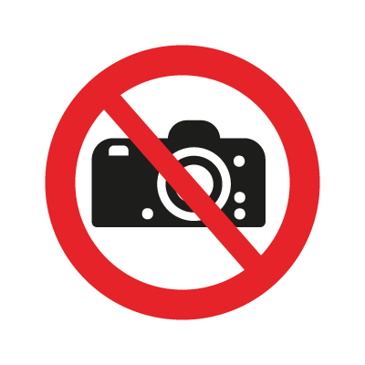 Fotografering forbudt - Aluminium - Ø 225 mm