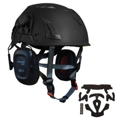 Hjelm kit 2 - BIGBEN UltraLite sikkerhedshjelm med Honeywell høreværn, hagerem, 6 punkt hovedbånd, størrelse 51-62 cm, riggerhjelm