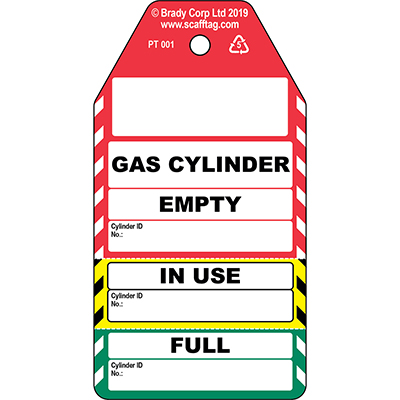 Gas Cylinder - 3 part tag