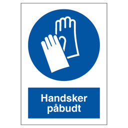 [17-8006-7X4-S] Handsker påbudt 7x4 cm selvklæbende skilt