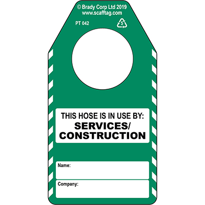 Hose (construction services) tag