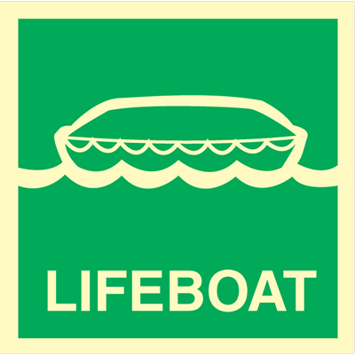 Lifeboat med tekst, 300 x 300 mm