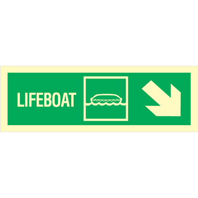 Lifeboat arrow down right 100 x 300 mm