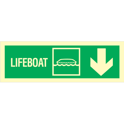 Lifeboat arrow down right corner 100 x 300 mm