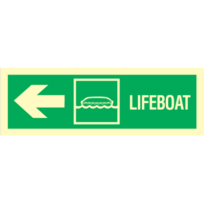 Lifeboat arrow left 100 x 300 mm