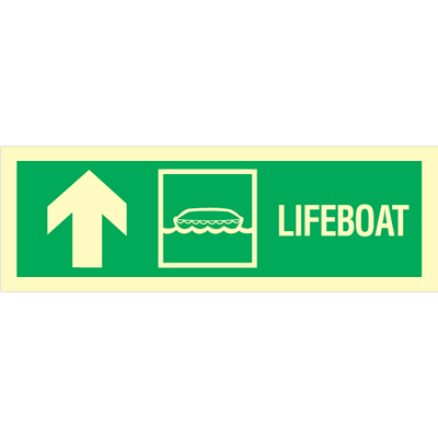 Lifeboat arrow up 100 x 300 mm